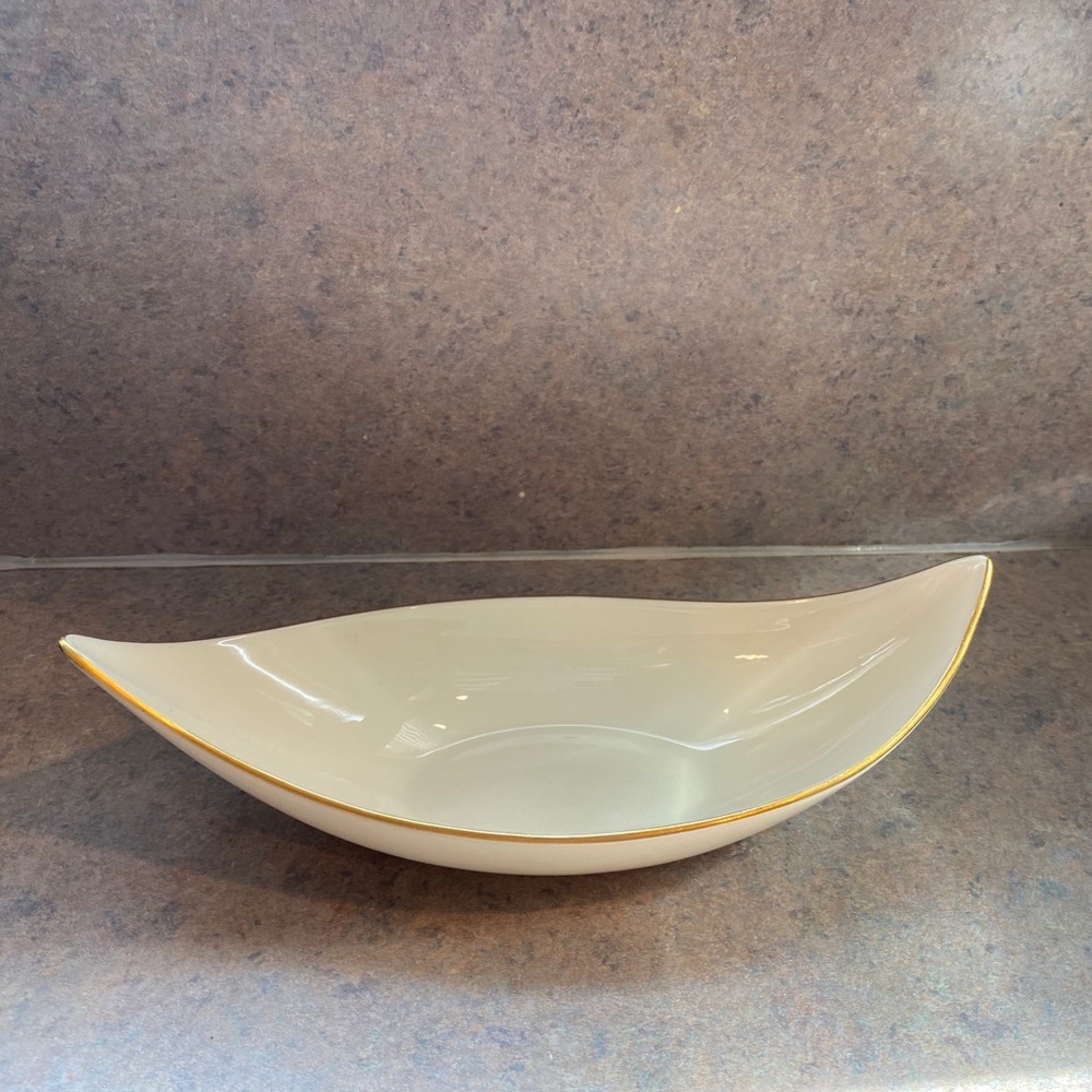 Lenox Ivory, Gold Trimmed Boat Shaped Dish
